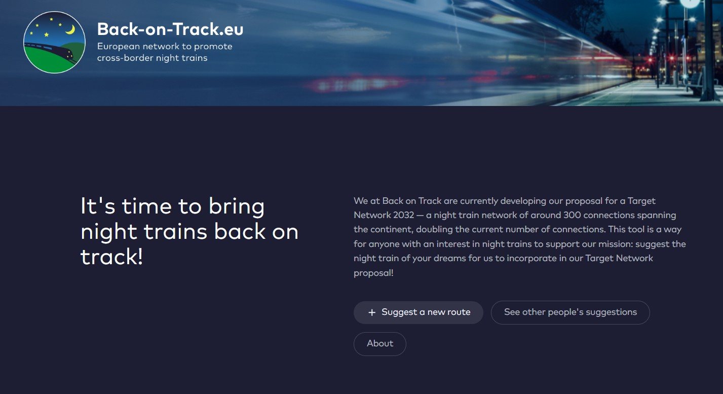 The landing page: suggest a route, or browse what others have drawn.